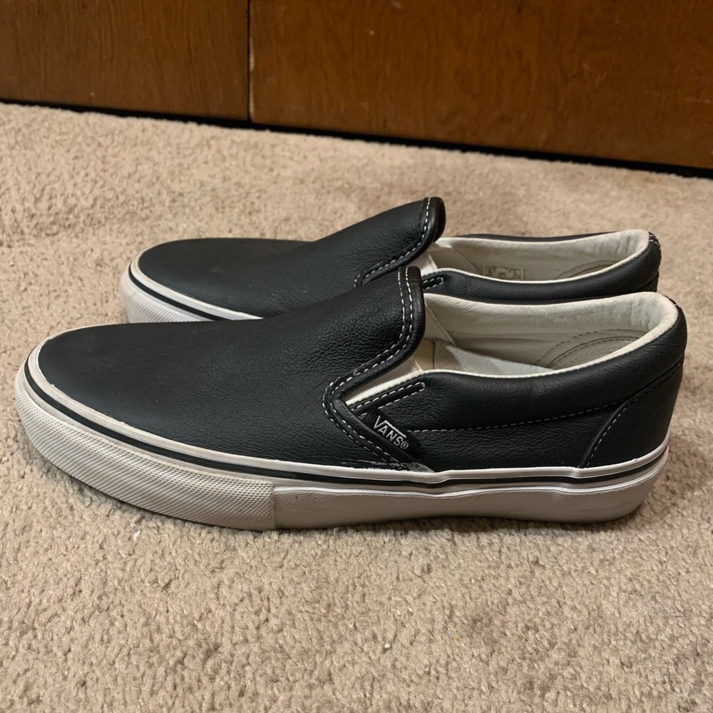 Leather Vans Slip Ons - Women’s 6